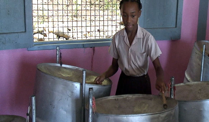 Dominica rocks! At Mahaut Primary School, students play Bob Marley's 
